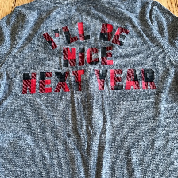 Victoria's Secret PINK Sleep Shirt "I'll Be Nice Next Year"Red Buffalo Check - Picture 6 of 6